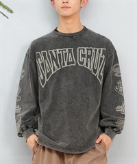 SANTACRUZ サンタクルーズ 長袖 Tシャツ メンズ ロンT バックプリント ピグメント ヴィンテージ風 かすれプリント 502243407 ムラサキスポーツ限定