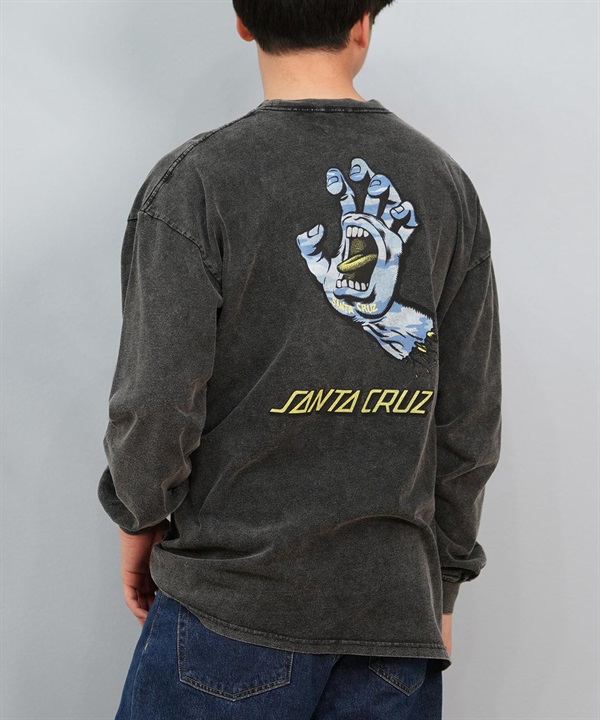 SANTACRUZ サンタクルーズ 長袖 Tシャツ メンズ ロンT バックプリント ピグメント ヴィンテージ風 かすれプリント 502243412 ムラサキスポーツ限定