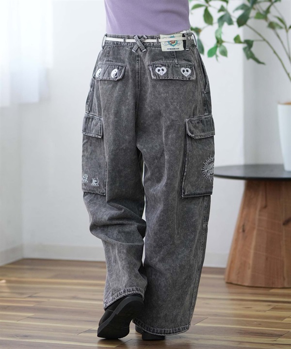 SANTACRUZ サンタクルーズ ロングパンツ レディース カーゴパンツ デニム ステッチ 紐付き ムラサキスポーツ限定 502243531