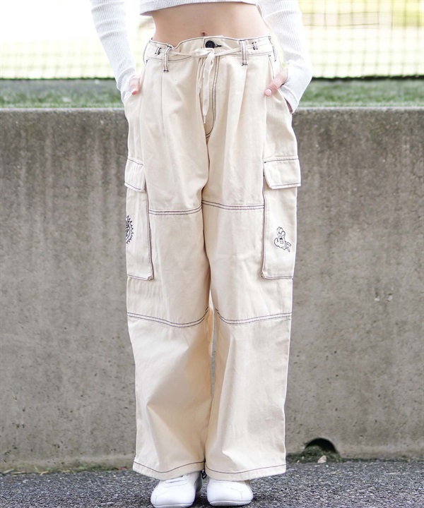 SANTACRUZ サンタクルーズ ロングパンツ レディース カーゴパンツ デニム ステッチ 紐付き ムラサキスポーツ限定 502243531