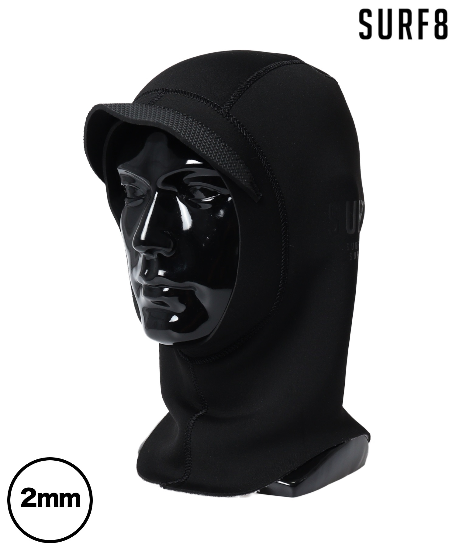 SURF8 サーフエイト ジャージフード 起毛 2mm 84F3GF1 サーフィンヘッドウェア 冬用 ムラサキスポーツ(BLK-2XS)