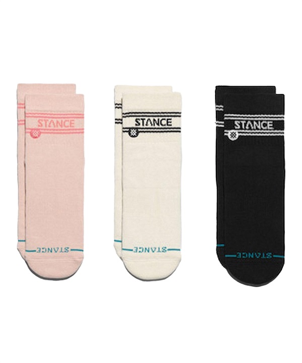STANCE スタンス ソックス 靴下 3足セット BASIC QUARTER 3 PACK A356A24BAS#PNK