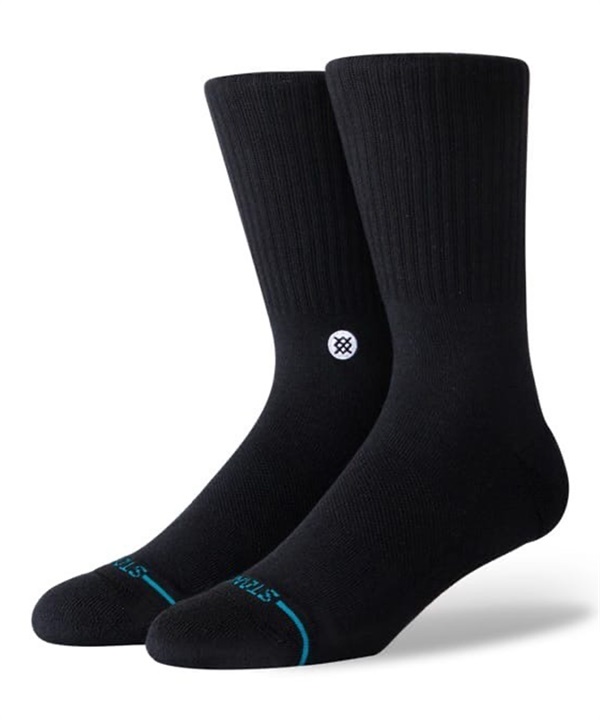 STANCE スタンス ソックス 靴下 ロゴ クルー丈 無地 ICON 3 PACK M556D18ICP#BLK