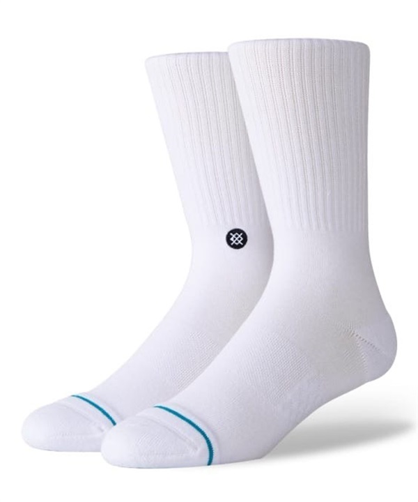 STANCE スタンス ソックス 靴下 ロゴ クルー丈 無地 ICON 3 PACK M556D18ICP#WHT