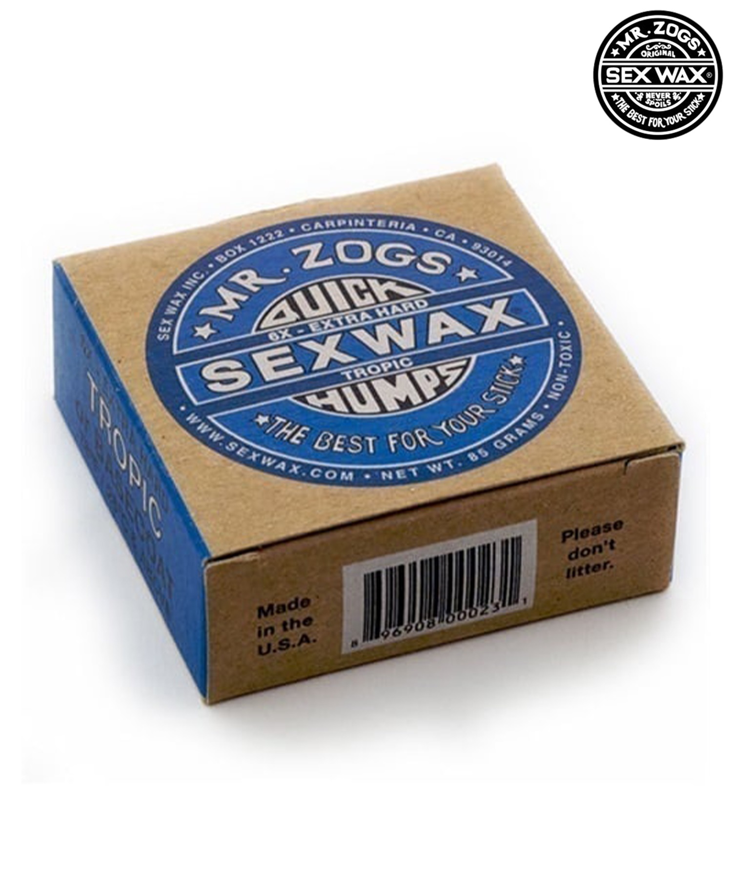SEX WAX セックスワックス QUICK HUMPS WAX サーフワックス 滑り止め サーフィン用 ムラサキスポーツ(BLU-ONE)