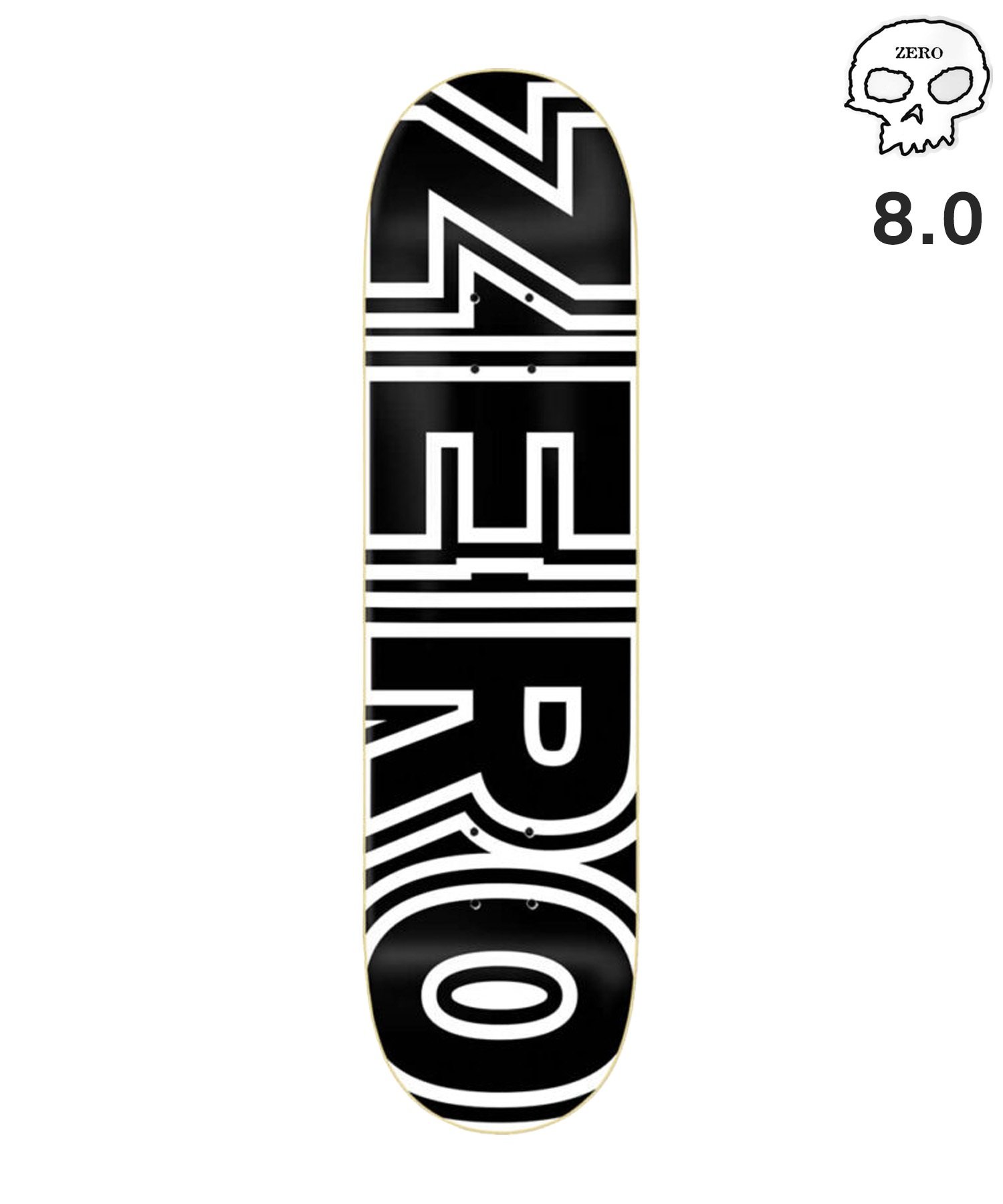 ZERO ゼロ スケートボードデッキ 7.75,8.0inch BOLD CLASSIC BLACK #03 ムラサキスポーツ(ONE-8inch)
