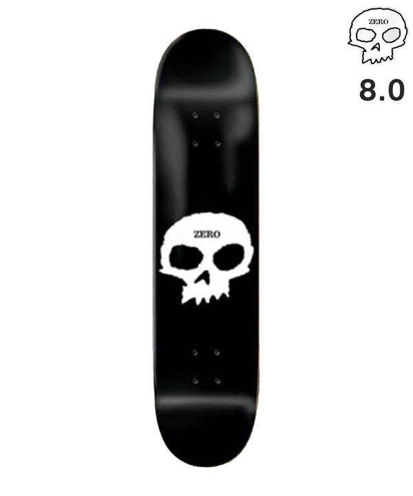 ZERO ゼロ スケートボードデッキ 7.75,8.0inch SINGLE SKULL #03 ムラサキスポーツ