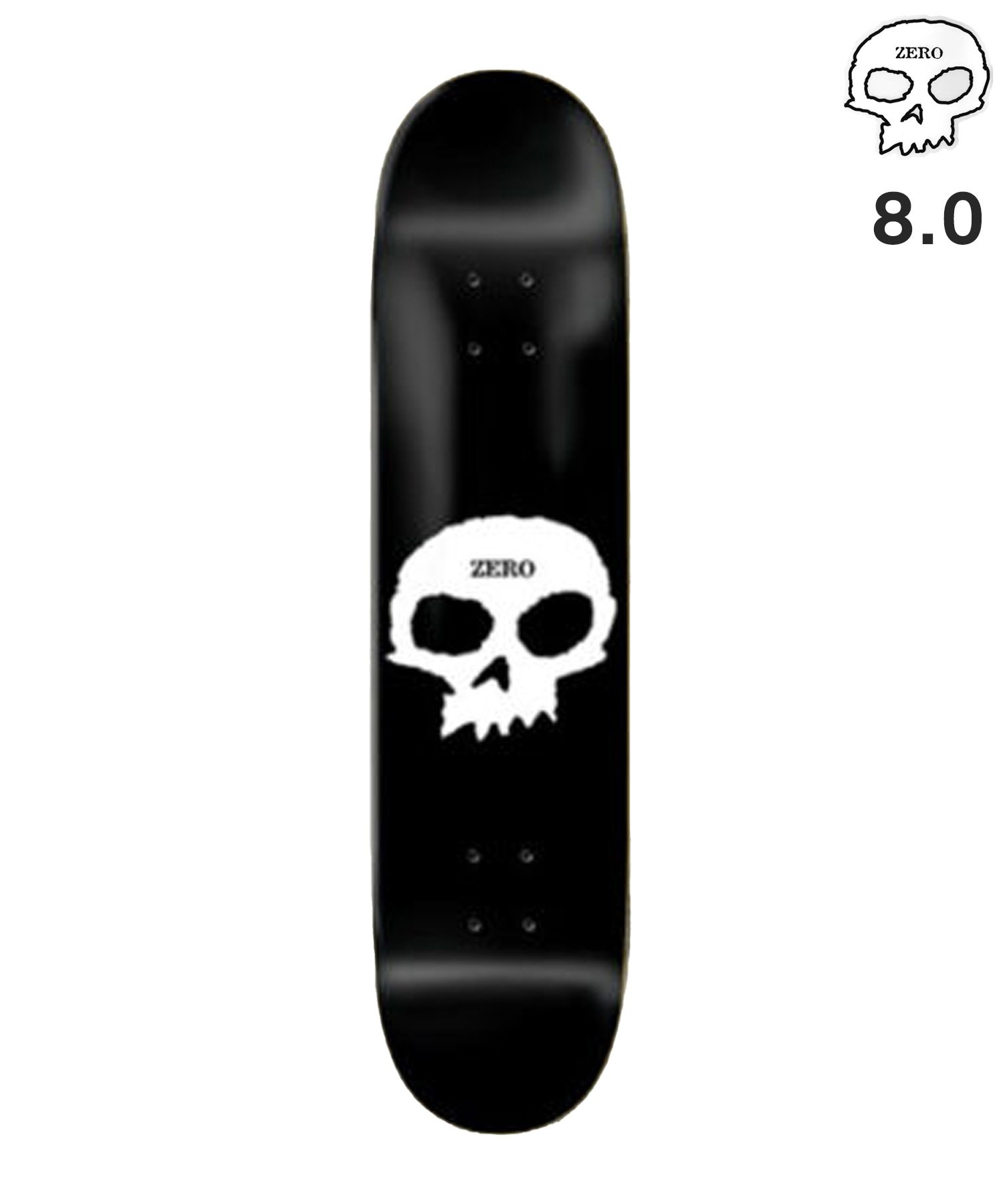 ZERO ゼロ スケートボードデッキ 7.75,8.0inch SINGLE SKULL #03 ムラサキスポーツ(ONE-8inch)
