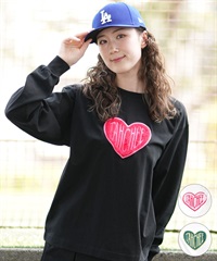 TAHCHEE ターチー 長袖 Tシャツ レディース ロンT ハート ファー バックプリント オーバーサイズ TC240701-01 ムラサキスポーツ限定