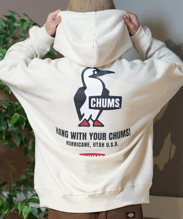 CHUMS チャムス パーカー プルオーバー メンズ スウェット フーディー バックプリント オーバーサイズ CH00-1476 ムラサキスポーツ限定