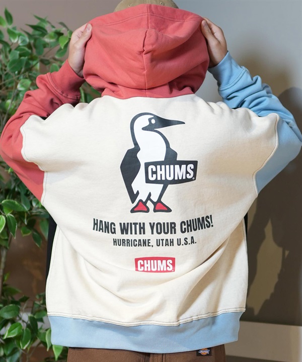 CHUMS チャムス パーカー プルオーバー メンズ スウェット フーディー バックプリント オーバーサイズ CH00-1476 ムラサキスポーツ限定
