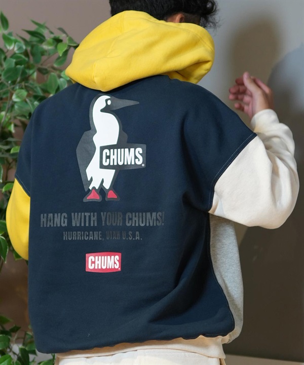 CHUMS チャムス パーカー プルオーバー メンズ スウェット フーディー バックプリント オーバーサイズ CH00-1476 ムラサキスポーツ限定