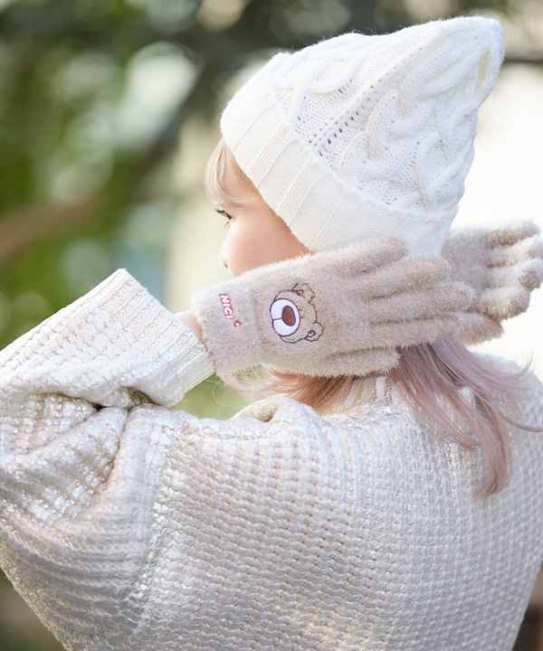 GLAMLIN グラムリン × NICI ニキ コラボレーション 手袋 ふわふわ 防寒 5本指 MGNNF