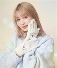 GLAMLIN グラムリン × NICI ニキ コラボレーション 手袋 ふわふわ 防寒 5本指 MGNNF(LBACR-FREE)