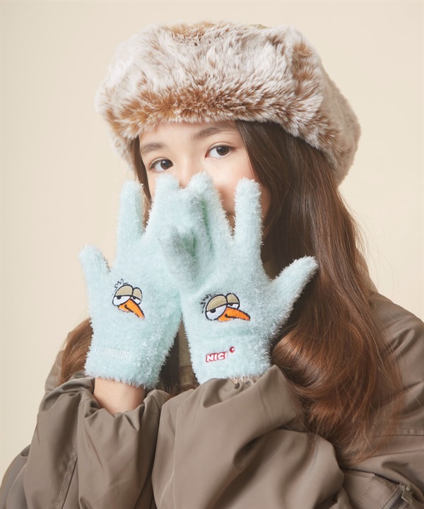 GLAMLIN グラムリン × NICI ニキ コラボレーション 手袋 ふわふわ 防寒 5本指 MGNNF