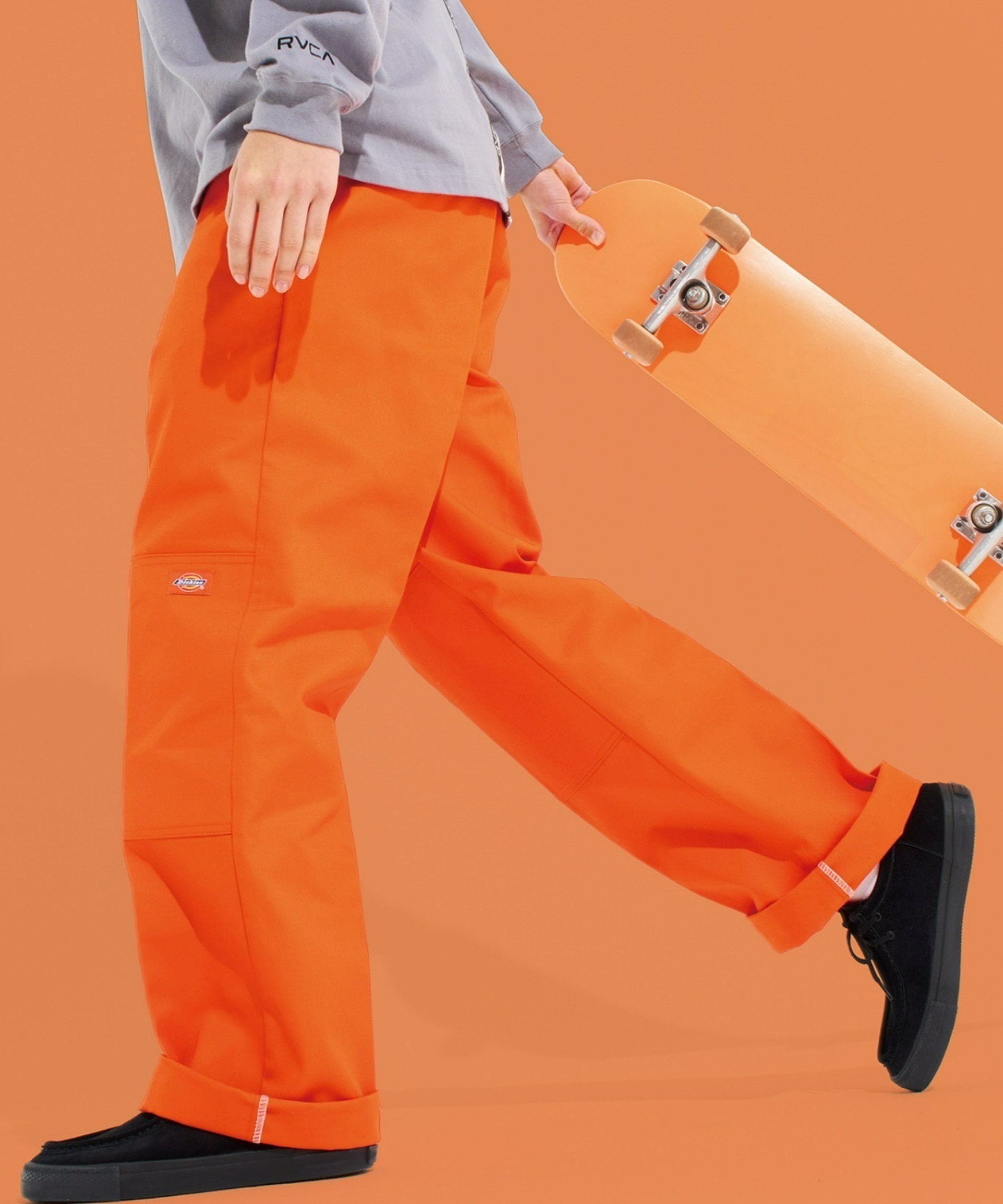 Dickies ディッキーズ ダブルニーワークパンツ スケーターパンツ オレンジ Dickies ディッキーズ ロングパンツ メンズ スケーターパンツ