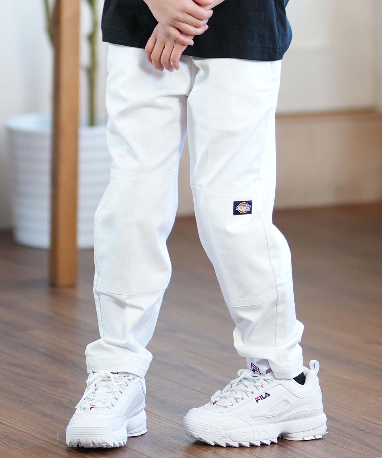 Dickies ディッキーズ ロングパンツ キッズ スケートボード ダブルニーシェフパンツ ムラサキスポーツ限定 14764500(01WHT-2XS)