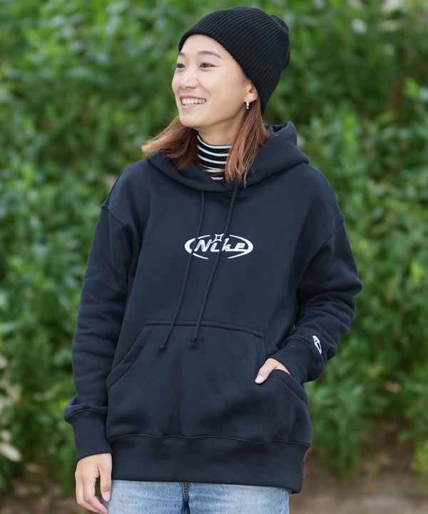 NIKE ナイキ パーカー プルオーバー レディース スウェット フーディー フロントプリント オーバーサイズ HQ2987-010