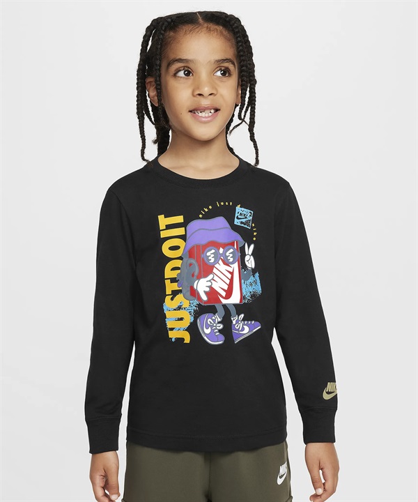 NIKE ナイキ 長袖 Tシャツ キッズ ロンT クルーネック フロントプリント 86M356-023