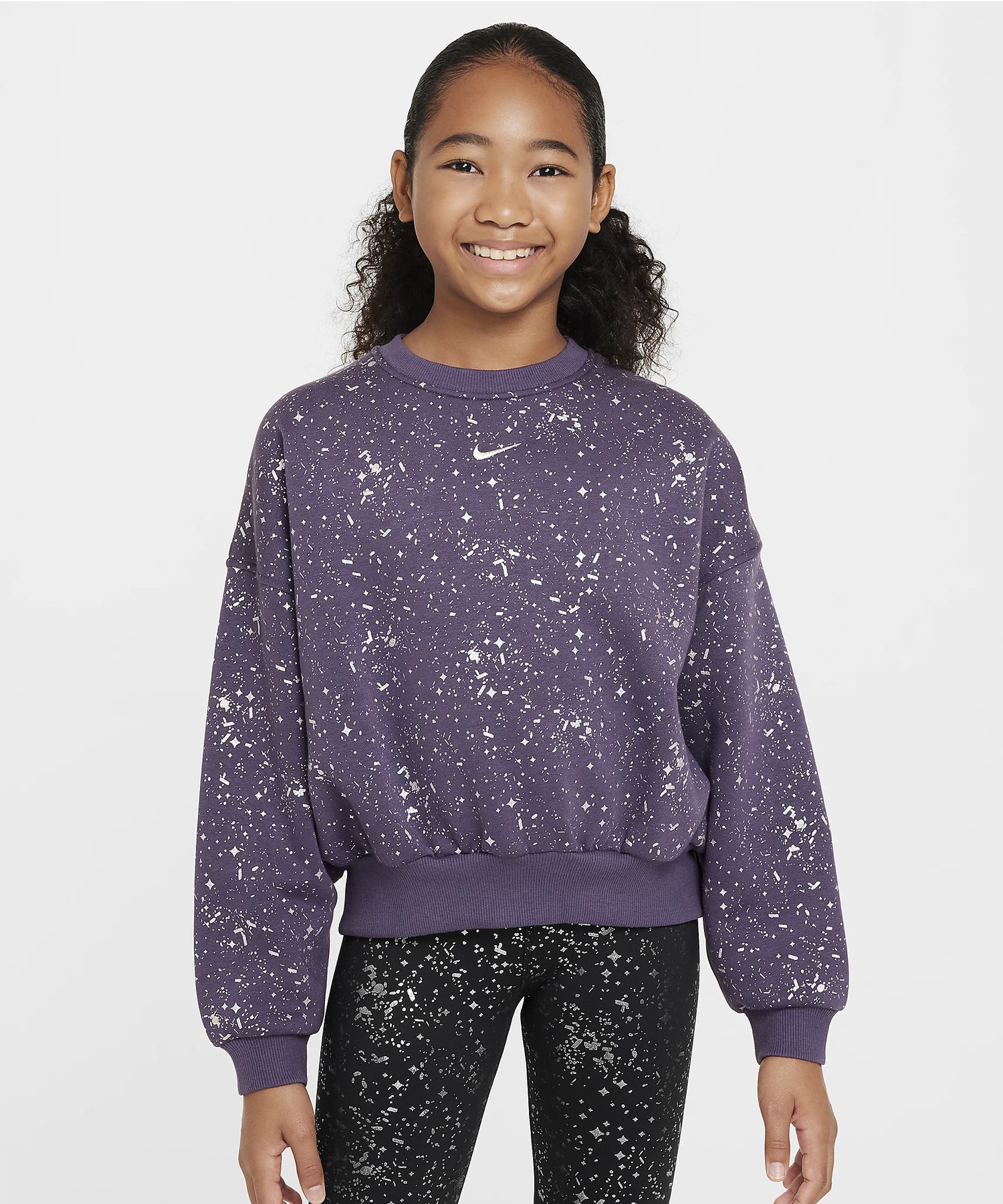NIKE ナイキ トレーナー キッズ ジュニア ガールズ クルーネック スウェットシャツ 裏起毛 HF4393-573(573-130cm)