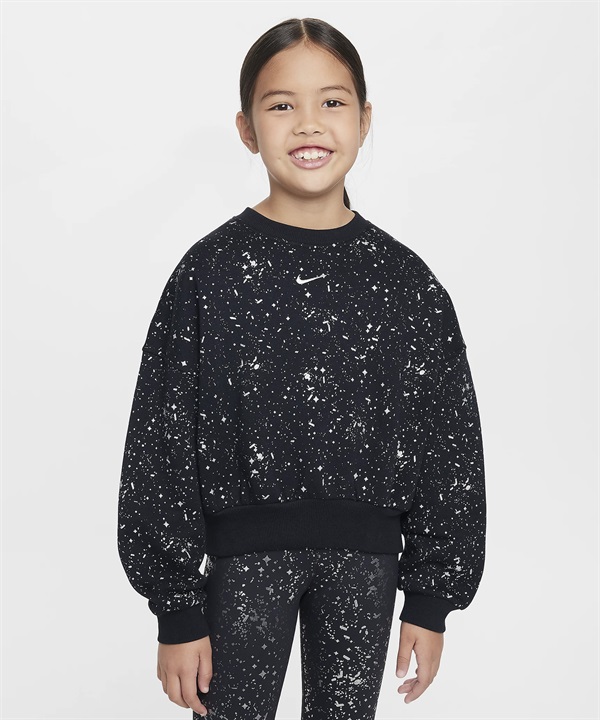 NIKE ナイキ トレーナー キッズ ジュニア ガールズ クルーネック スウェットシャツ 裏起毛 HF4393-010