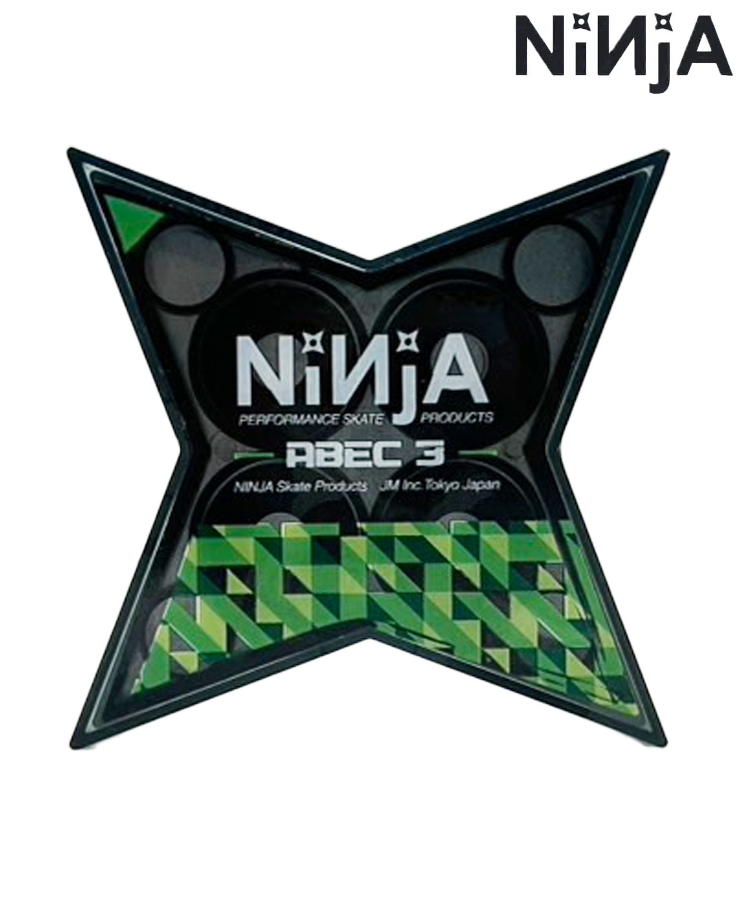 NINJA ニンジャ スケートボード パーツ ベアリング ABEC3 スター OIL ムラサキスポーツ(GRN-ONE)