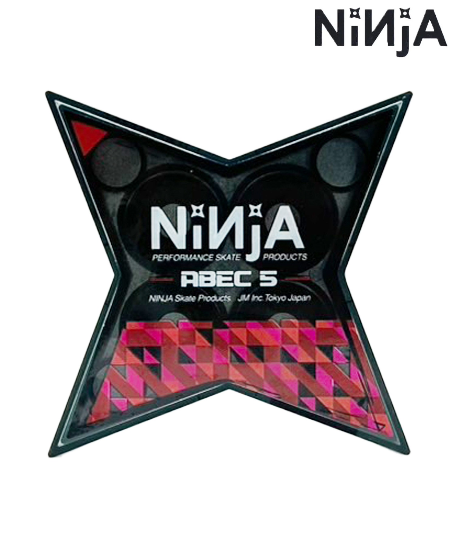 NINJA ニンジャ スケートボード パーツ ベアリング ABEC5 スター OIL ムラサキスポーツ(RED-ONE)