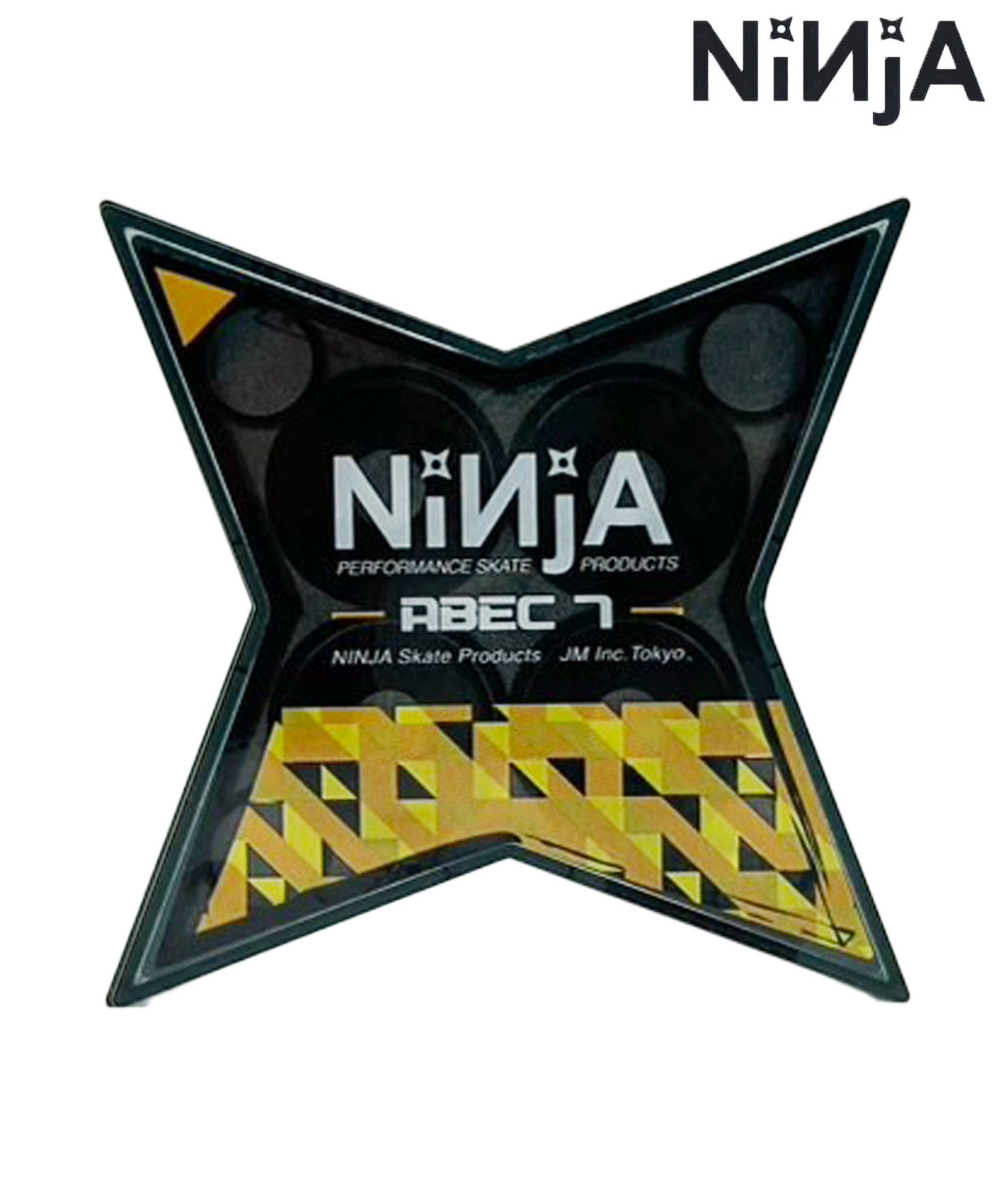 NINJA ニンジャ スケートボード パーツ ベアリング ABEC7 スター OIL ムラサキスポーツ(YEL-ONE)
