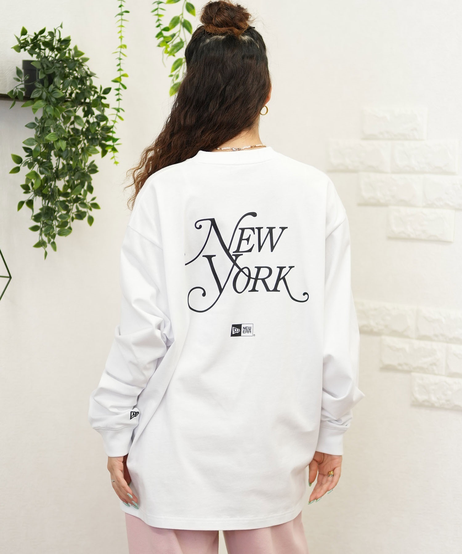 ニューエラ レディース 長袖 Tシャツ WS LS OS CT TEE MOS 14324617 17 スポーツウェア ： カーキ NEW ERA Women's 長袖 オーバーサイズド コットン Tシャツ new era 1920