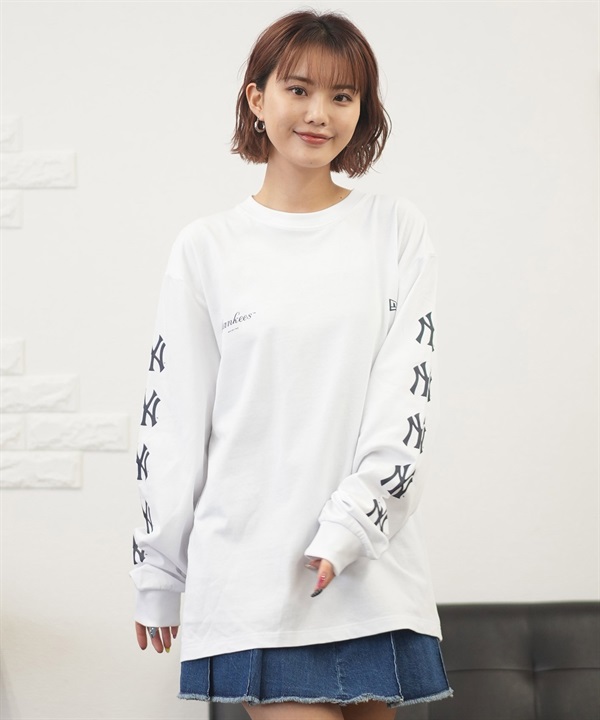 NEW ERA ニューエラ 長袖 Tシャツ レディース ロンT MLB ニューヨーク・ヤンキース スリーブロゴ 14324713