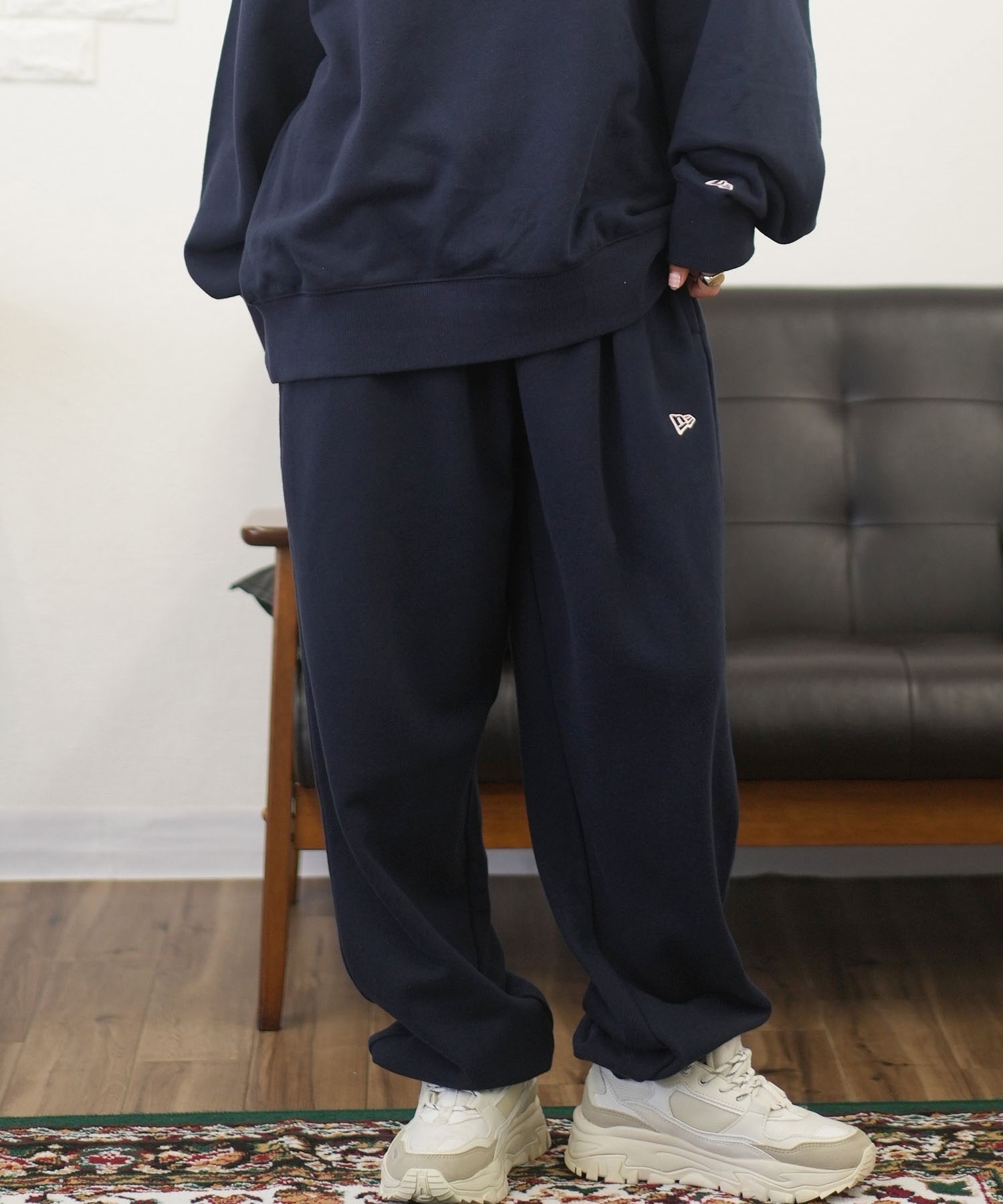 NEW ERA×CALNAMUR ニューエラ×カルナムール スウェットパンツ レディース ロングパンツ セットアップ対応 刺繍ロゴ 14349044(NV/PK-S)
