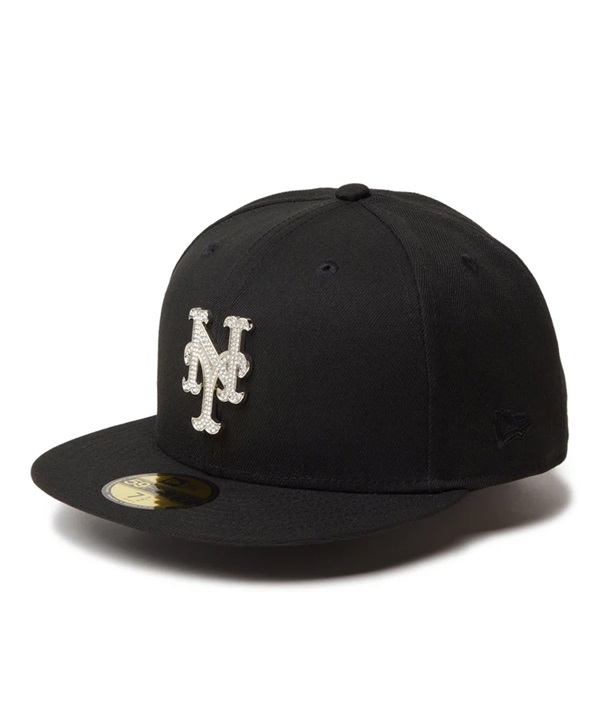 NEW ERA ニューエラ キャップ 帽子 59FIFTY MLB Rhinestone Badge ニューヨーク・メッツ ブラック 14307659