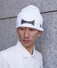 NEW ERA ニューエラ × INDEPENDENT インディペンデント コラボ ビーニー 帽子 ベーシック カフニット 14299640 ムラサキスポーツ限定(WHT-One)