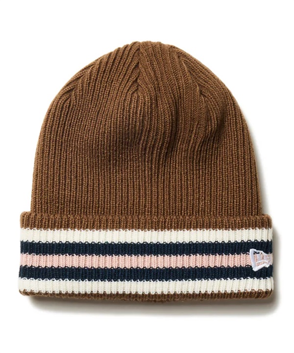 NEW ERA ニューエラ ビーニー ニットキャップ ニット帽 帽子 ベーシック カフニット Border ボーダー ウォルナット 14312213