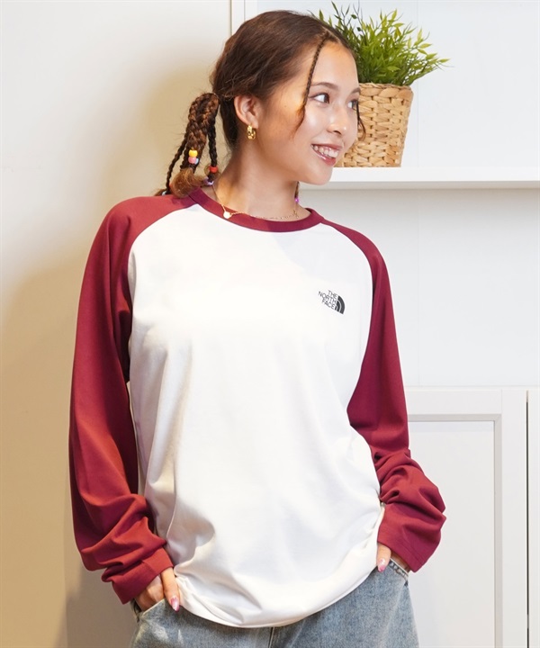 THE NORTH FACE ザ・ノース・フェイス 長袖 Tシャツ レディース ロンT ラグラン 吸汗速乾 UVカット ロングスリーフベースボールヌプシティー NT82386