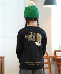THE NORTH FACE ザ・ノース・フェイス 長袖 Tシャツ キッズ ロンT シレトコトコティー 知床トコさん NTJ82332ST(K-100cm)