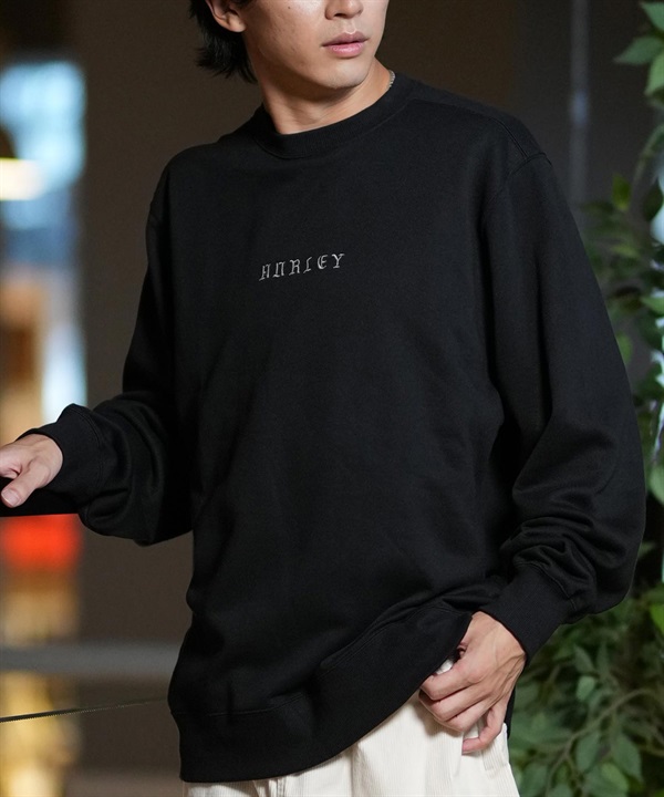 Hurley ハーレー トレーナー クルーネック メンズ スウェット ロゴ オールドイングリッシュ 裏起毛 MCFL242022