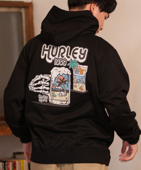 Hurley ハーレー パーカー プルオーバー メンズ スウェット フーディー バックプリント 裏起毛 MCFF242019