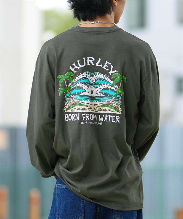 Hurley ハーレー 長袖 Tシャツ メンズ ロンT ヘビーウェイト バックプリント MCLS242027