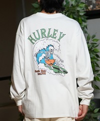 Hurley ハーレー 長袖 Tシャツ メンズ ロンT ヘビーウェイト バックプリント MCLS242026(WHT-M)