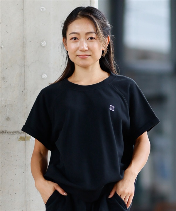 Hurley ハーレー 半袖 Tシャツ レディース スウェット生地 バックオープン ワンポイント ロゴ WSS2421016
