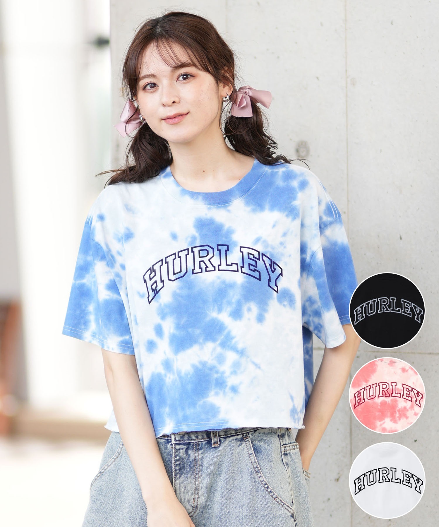 Hurley ハーレー 半袖 Tシャツ レディース ロゴ クロップド丈 ショート 