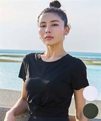 Hurley ハーレー ラッシュガード レディース 半袖 Tシャツ フィットネス クロップド丈 ショート丈 スポブラ カップ付 水着 水陸両用 UVカット WSB2421007