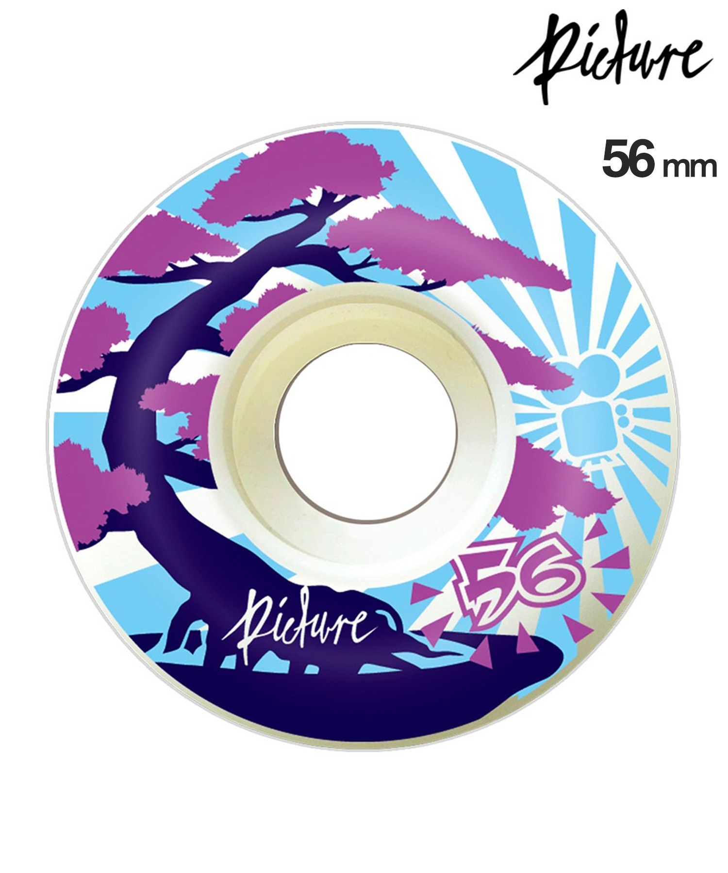 PICTURE WHEELS ピクチャーウィール スケートボード ウィール 80A 54~58mm BONSAI ムラサキスポーツ(BL-56)