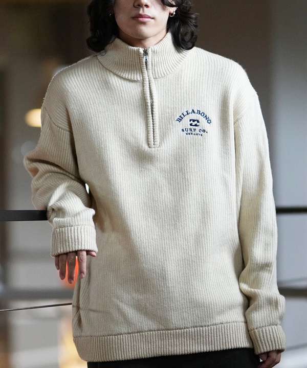 BILLABONG ビラボン セーター メンズ ニット ハーフジップ ワンポイント HALF ZIP BE012-602