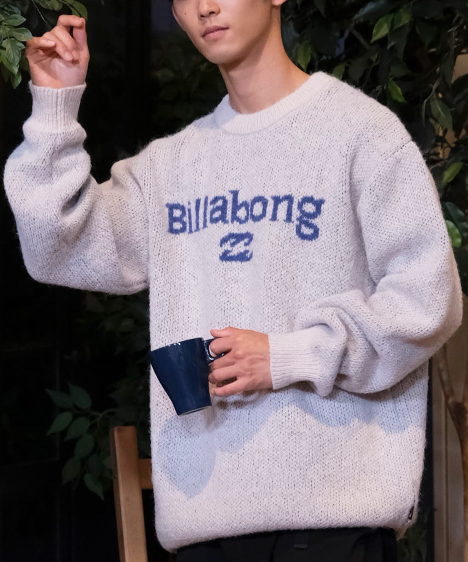 BILLABONG フード付きストライプ編みニット　カラフル 大特価】マルチカラー カラフル レインボー ストライプ ボーダー