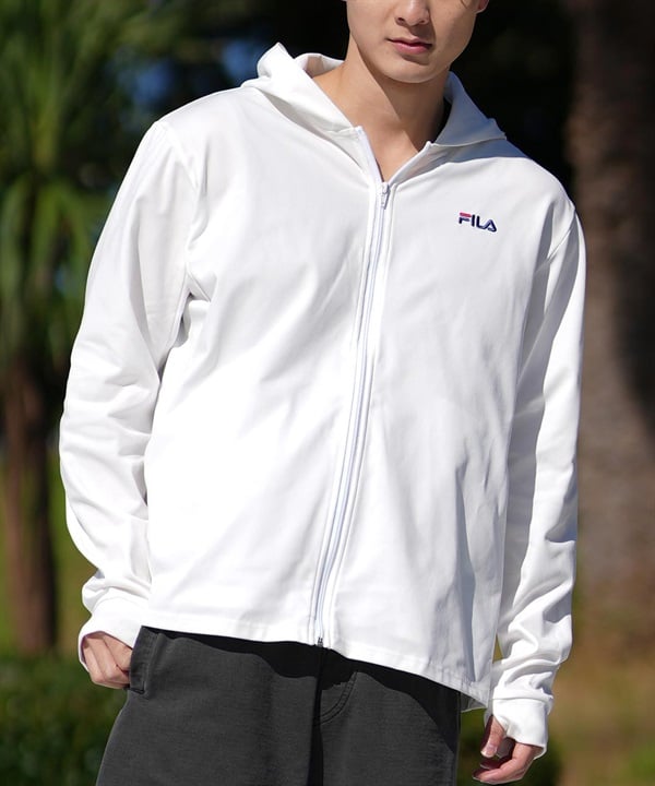 FILA フィラ ラッシュガード パーカー メンズ 長袖 ジップアップ オーバーサイズ 水陸両用 ユーティリティ UVカット 414902 ムラサキスポーツ限定
