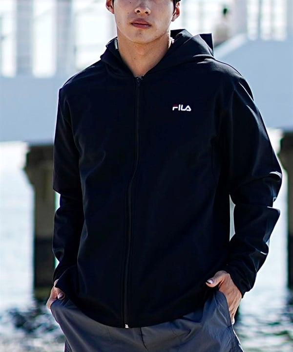 FILA フィラ ラッシュガード パーカー メンズ 長袖 ジップアップ オーバーサイズ 水陸両用 ユーティリティ UVカット 414902 ムラサキスポーツ限定