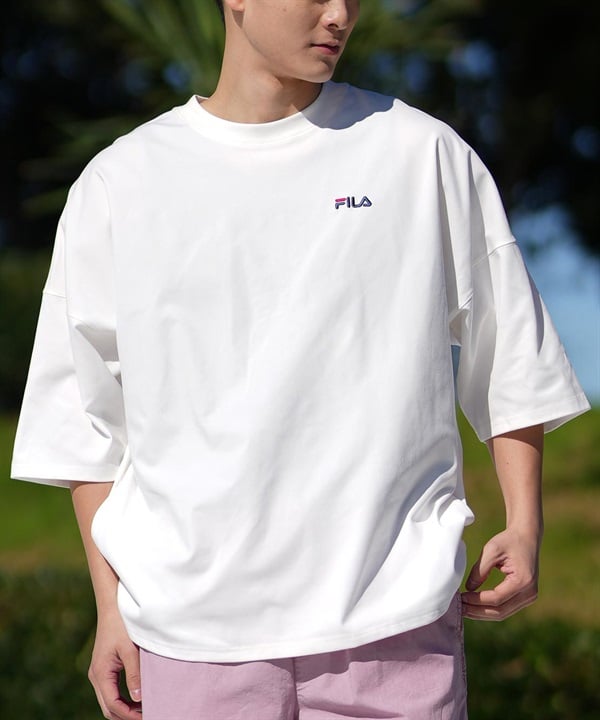 FILA フィラ ラッシュガード 半袖 Tシャツ メンズ オーバーサイズ ポケット付き 水陸両用 ユーティリティ UVカット 414903 ムラサキスポーツ限定
