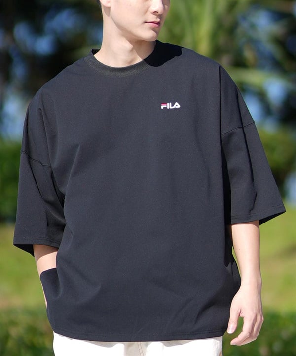 FILA フィラ ラッシュガード 半袖 Tシャツ メンズ オーバーサイズ ポケット付き 水陸両用 ユーティリティ UVカット 414903 ムラサキスポーツ限定